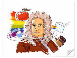 Wandsticker Isaac Newton, englischer Physiker