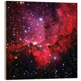 Wood print NGC 7380 star cluster, optical image