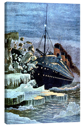 Lienzo SS Titanic colisiona con un iceberg