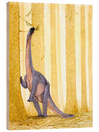 Wood print Barapasaurus dinosaur, illustration