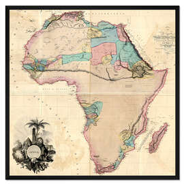 Gerahmter Kunstdruck Karte von Afrika 1802