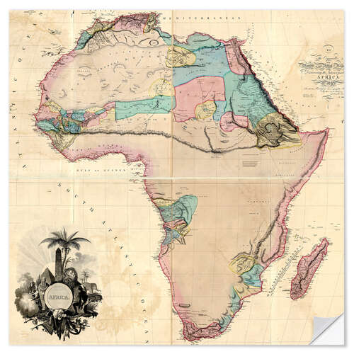 Wall sticker Map of Africa 1802