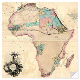 Muursticker Map of Africa 1802