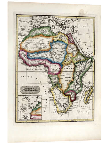 Acrylic print Map of Africa, 1817
