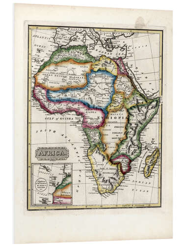 PVC-taulu Map of Africa, 1817