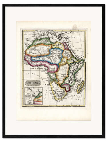 Plakat artystyczny premium w ramie Map of Africa, 1817