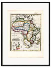 Impression artistique encadrée Carte de l'Afrique, 1817