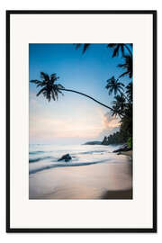Gerahmter Kunstdruck Mirissa Beach, Mirissa, Matara District, Southern Province, Sri Lanka, Asia