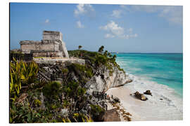 Cuadro de aluminio El Castillo en Tulum, Yucatán, México, América del Norte