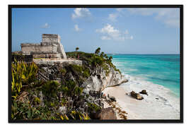 Gerahmter Kunstdruck El Castillo in Tulum, Yucatan, Mexico, North America