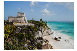 Foam board print El Castillo in Tulum, Yucatan, Mexico, North America