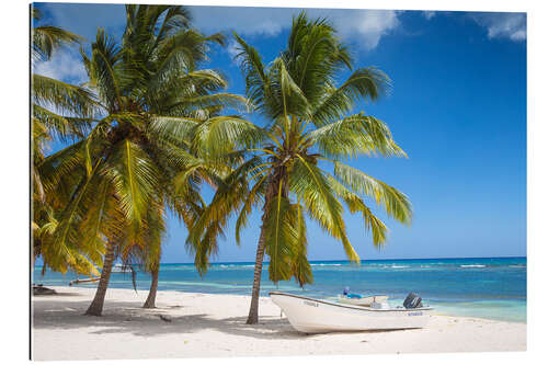 Tableau en plexi-alu Mano Juan, a picturesque fishing village, Saona Island, Parque Nacional del Este, Punta Cana, Domini