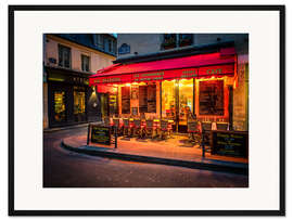 Gerahmter Kunstdruck Straßencafé in Paris
