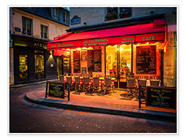 Poster Parisian cafe, Paris, France, Europe