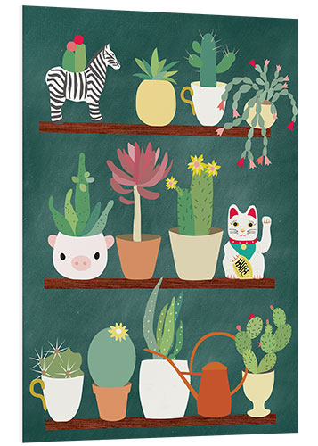 Foam board print Shelf of a cactus lover