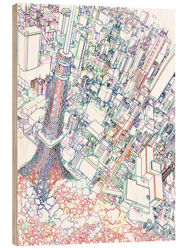 Tableau en bois tokyo
