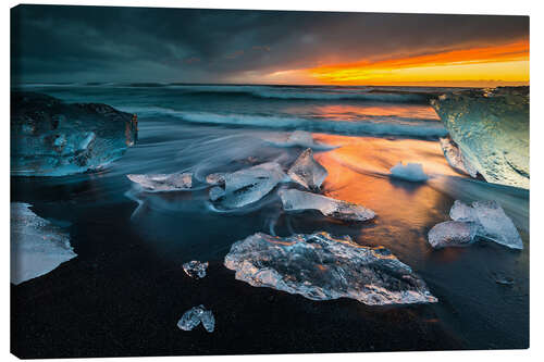 Leinwandbild Island Diamond Beach Jökulsarlon I