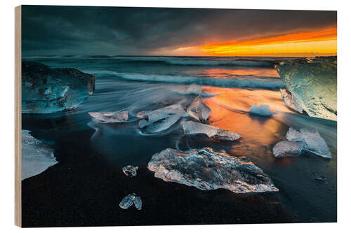 Wood print Iceland Diamond Beach I