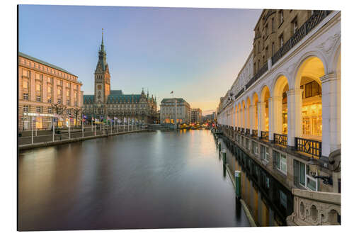 Print på aluminium Hamburg Alster Arcades and City Hall