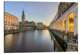Magnettafel Hamburg Alsterarkaden und Rathaus