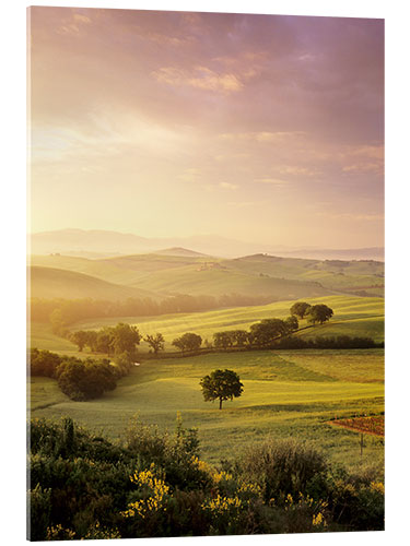 Acrylic print Sunrise at Val d'Orcia