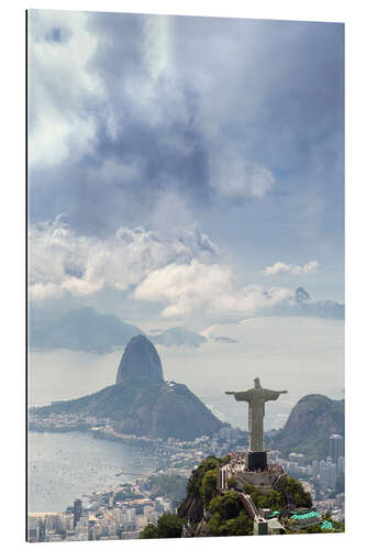 Tableau en plexi-alu Rio de Janeiro landscape showing Corcovado, the Christ and the Sugar Loaf, UNESCO World Heritage Sit