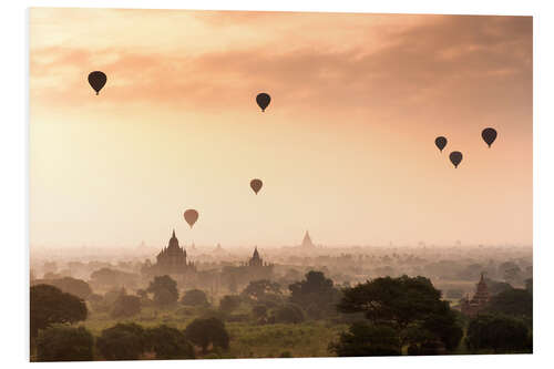 PVC-tavla Hot air balloons over the temples of Bagan