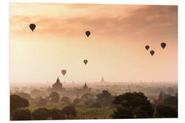 Tableau en PVC Montgolfières au-dessus des temples de Bagan