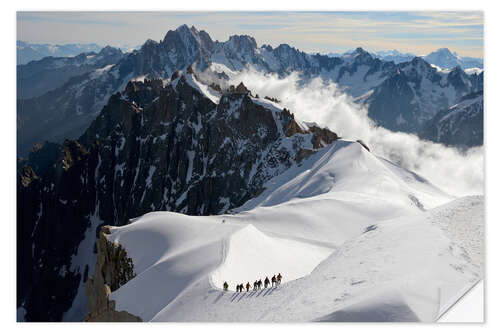 Vinilo para la pared Alpinistas en la Aiguille du Midi, Alpes del Mont Blanc