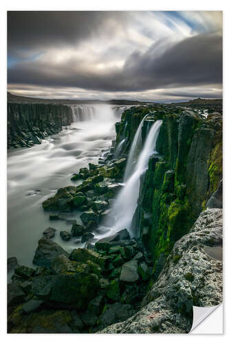 Selvklæbende plakat Waterfall in Selfoss