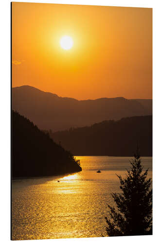 Alubild Sonnenuntergang über Howe Sound