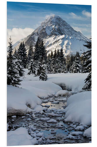 Foam board print Creek with snowy winding banks