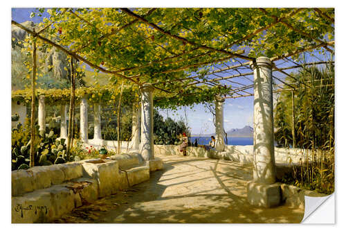 Adesivo murale Pergola on Capri with View of Mount Vesuvius