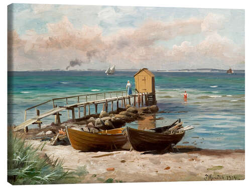 Tableau sur toile Cabine de bain sur la plage