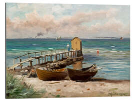 Magnettafel Badehäuschen am Strand