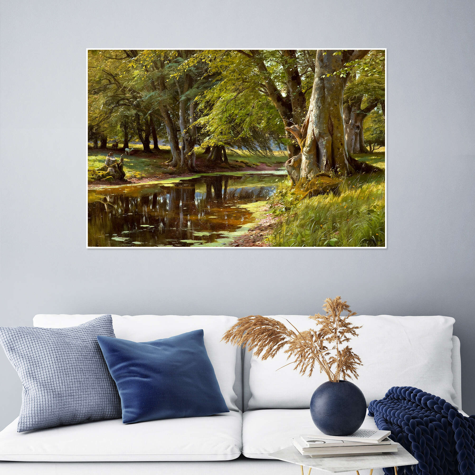 Summer's Day at the Forest Stream print by Peder Mørk Mønsted