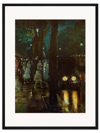 Gerahmter Kunstdruck Nächtliche Szene am Kurfürstendamm 