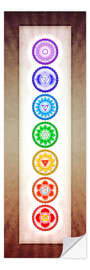 Selvklebende plakat The Seven Chakras Series 6 - Color Variation Warm Brown