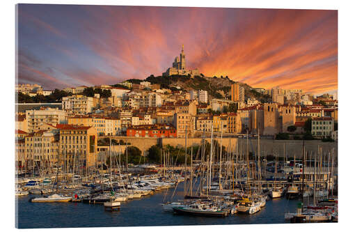 Acrylglasbild Marseille Sonnenuntergang