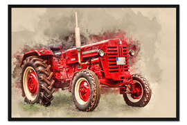 Gerahmter Kunstdruck McCormick Traktor Oldtimer III
