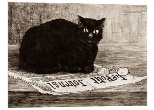 PVC-taulu chat noir sur un journal