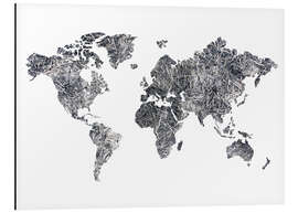 Tableau en aluminium Carte d'un monde asséché