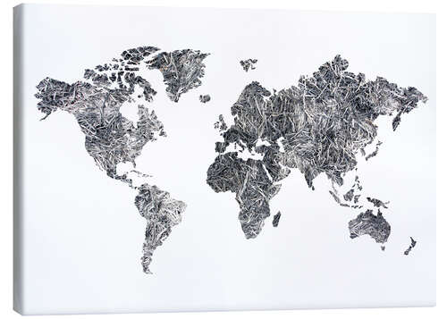 Canvas print World Map - Dried