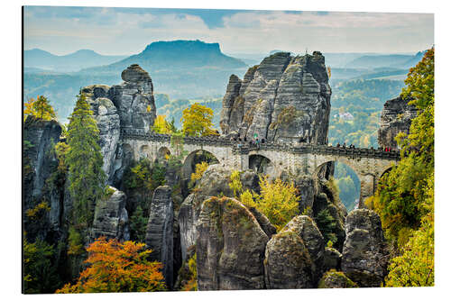 Aluminium print Panorama Elbsandsteingebirge