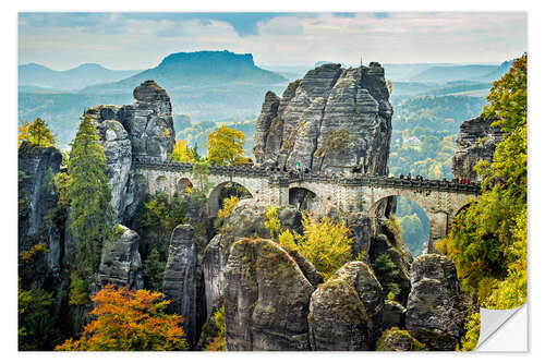 Vinilo para la pared Panorama Elbsandsteingebirge