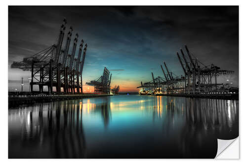Vinilo para la pared Hamburg - harbor cranes