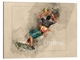 Aluminium print kitesurfing cool