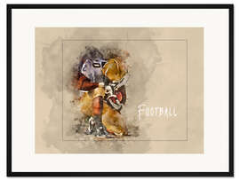 Gerahmter Kunstdruck American Football I