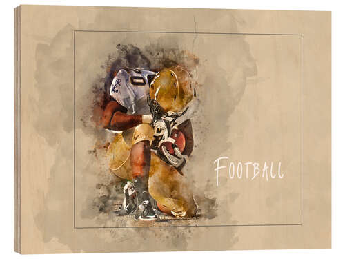 Holzbild American Football I