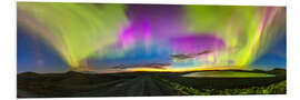 Foam board print Aurora borealis panorama